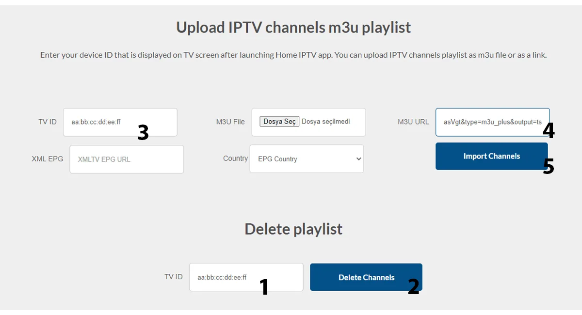 Home Iptv kurulum ekranı 2
