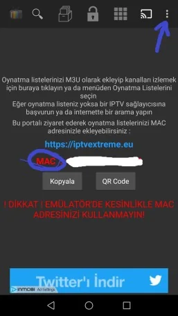 Iptv Extreme kurulum ekranı 2