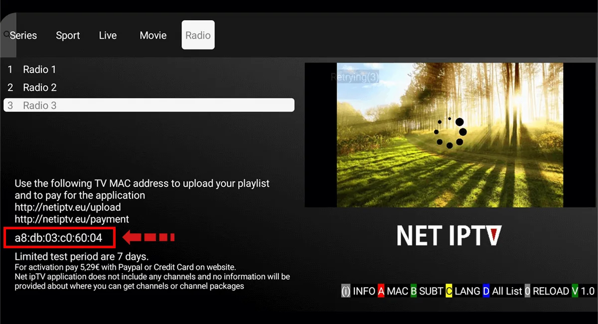Net Iptv kurulum ekranı 1
