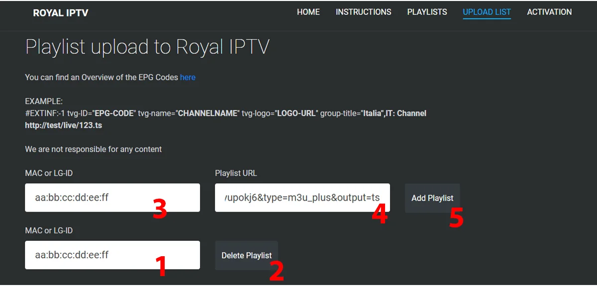 Royal Iptv kurulum ekranı 2