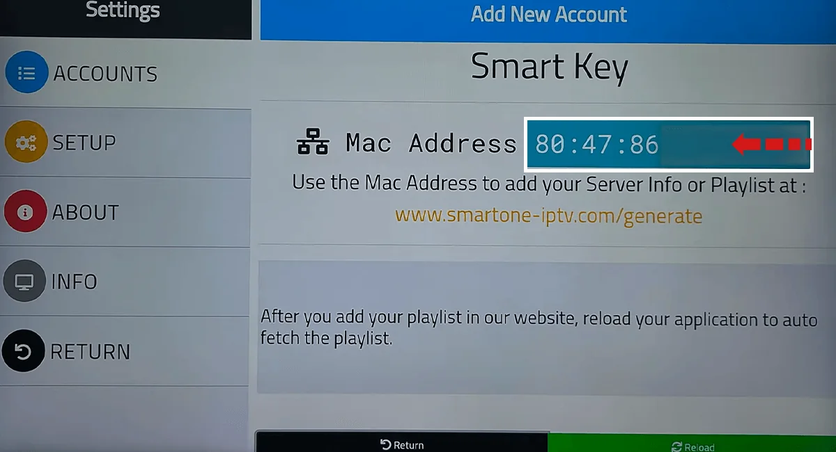 Smart One Iptv kurulum ekranı 2