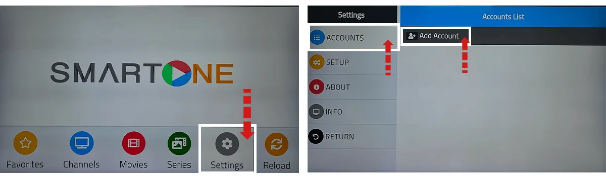 Smart One Iptv kurulum ekranı 1