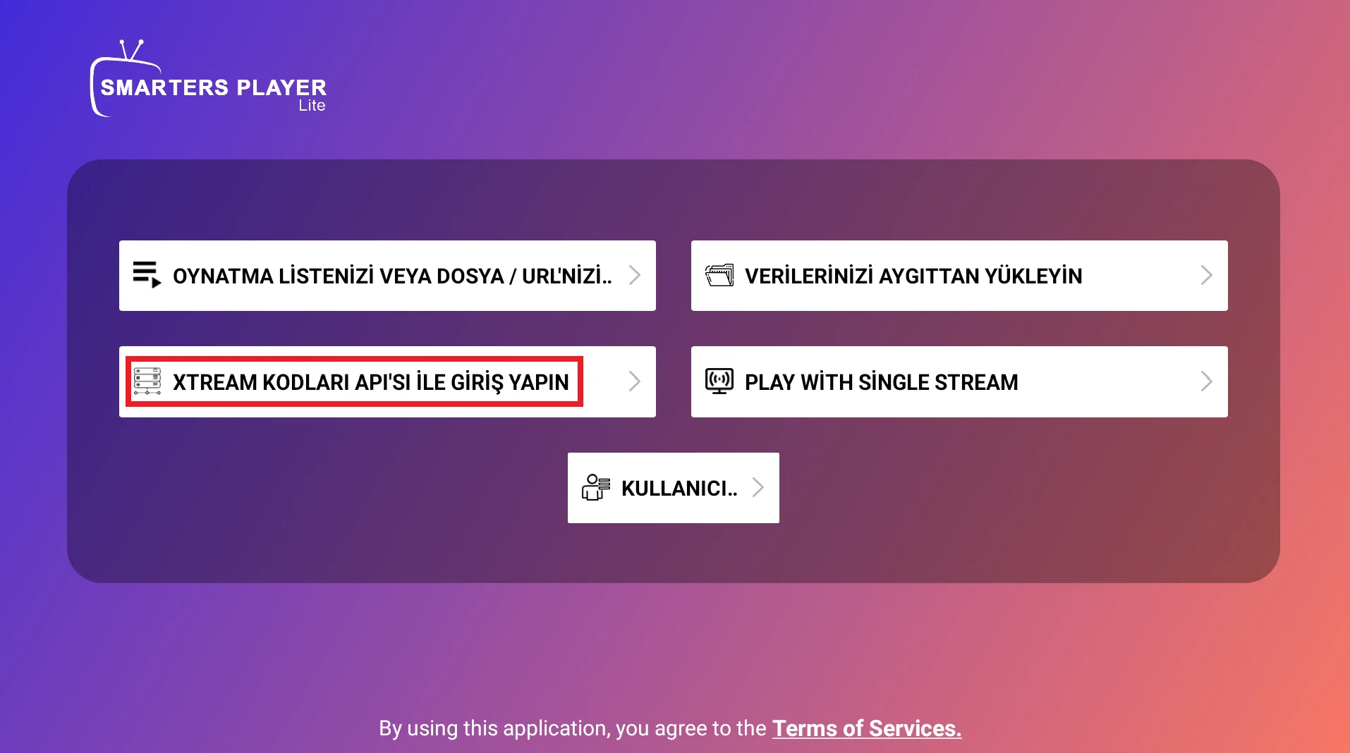 Smarters Player Lite kurulum ekranı 3