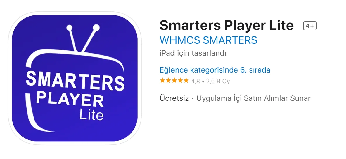 Smarters Player Lite kurulum ekranı 1